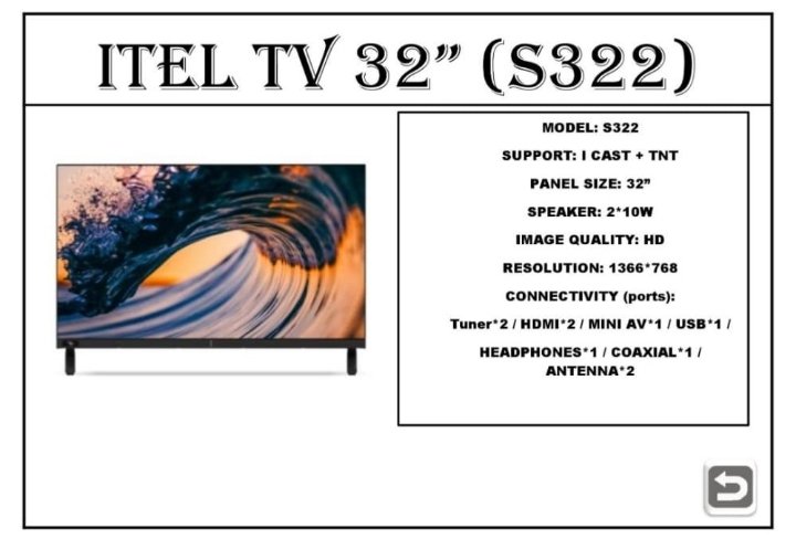 32″ Itel tv ( tnt )