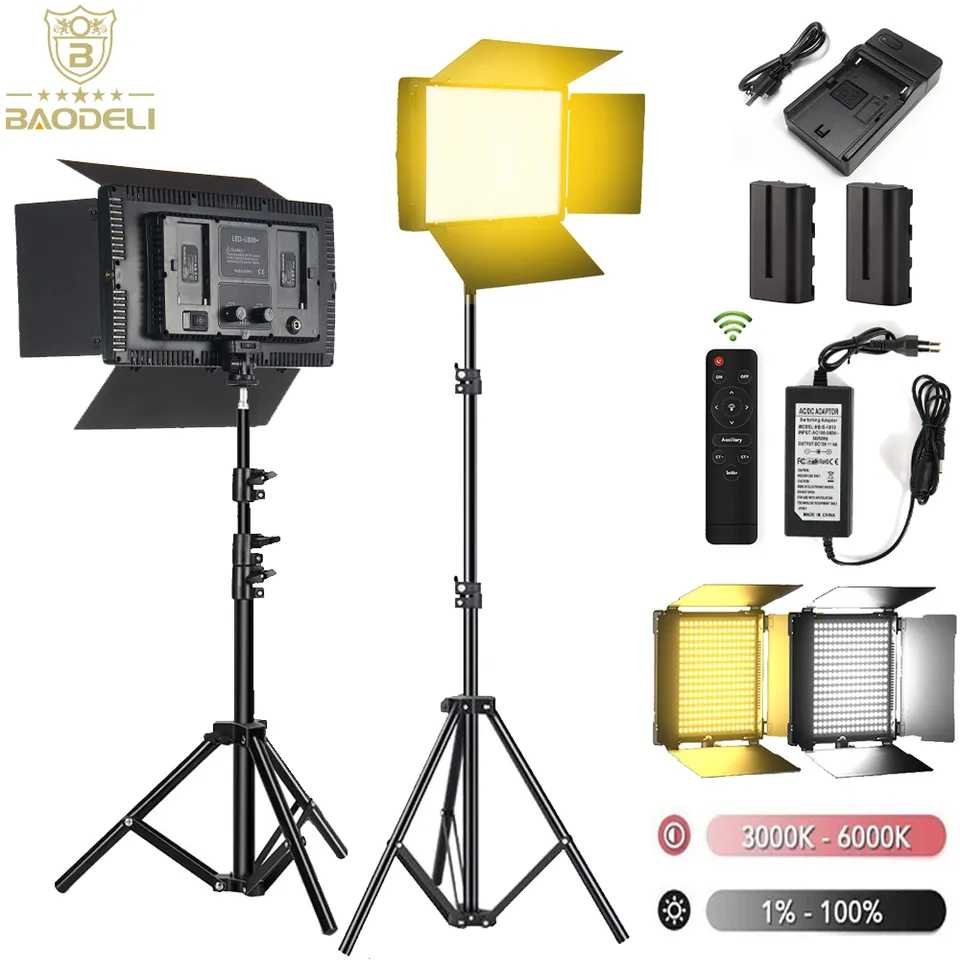 Nagnahz U800+ LED Video Light Photo Studio Lampe Bicolore 2500k-8500k Dimmable avec Trépied Télécommande pour Enregistrement Vidéo Lampe Photographie Extérieure Fill Light