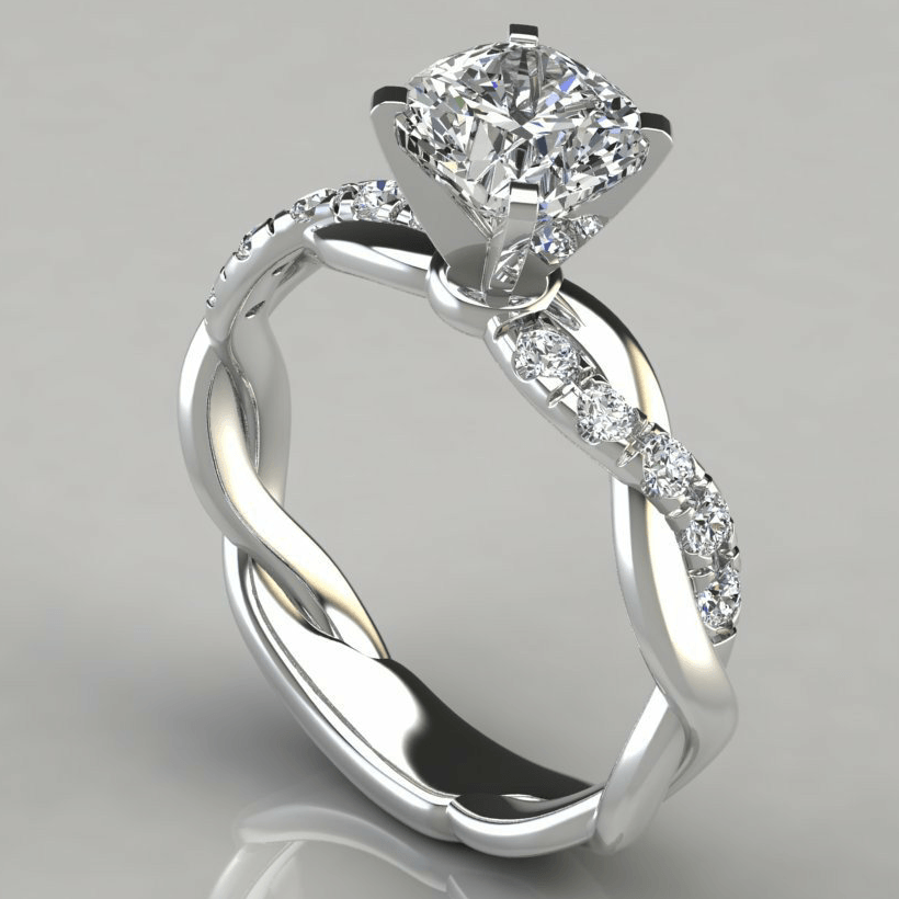 Bague fiançailles argent pur