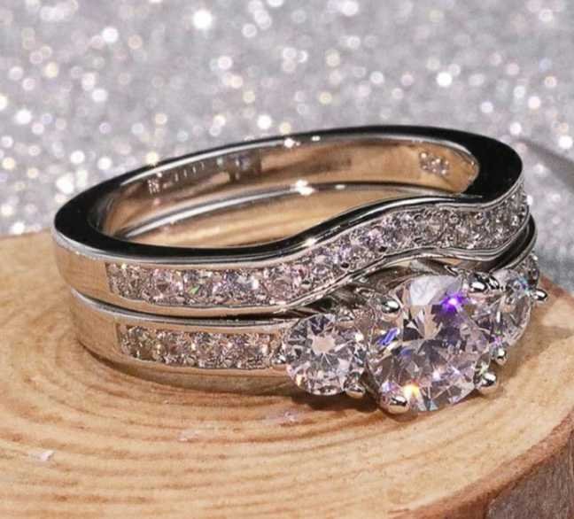 Bague fiançailles argent pur