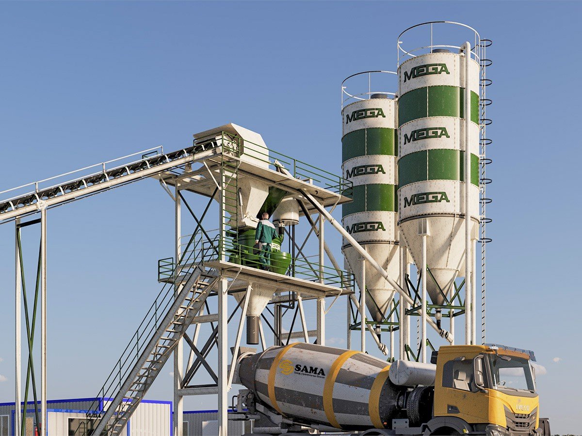 MEGA CENTRALE À BÉTON 30 m3 – MALAXEUR À BÉTON ‘PLANÉTAIRE’ – EXPÉDITION GRATUITE