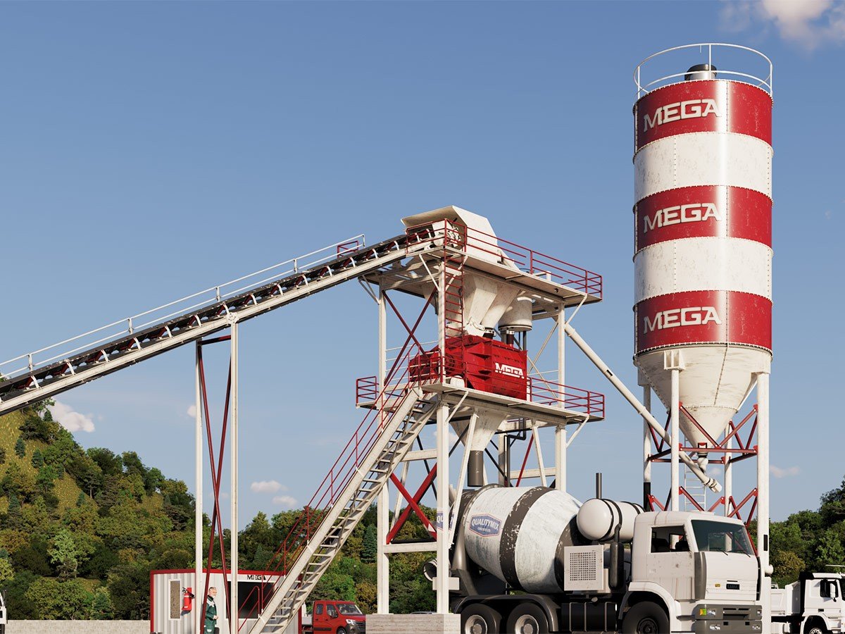 MEGA CENTRALE À BÉTON 60 m3 – MALAXEUR À BÉTON ‘TWINSHAFT’ – EXPÉDITION GRATUITE