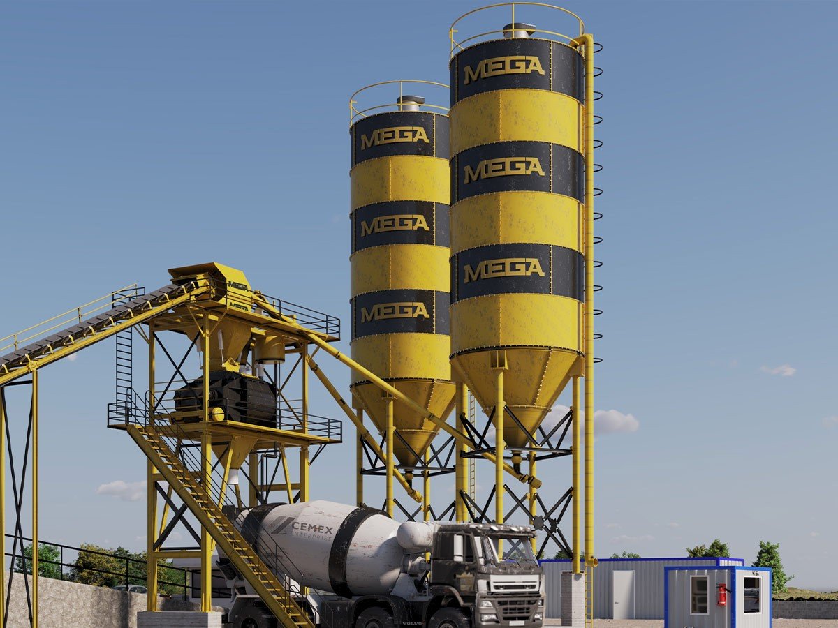 MEGA CENTRALE À BÉTON 90 m3 – MALAXEUR À BÉTON ‘TWINSHAFT’ – EXPÉDITION GRATUITE