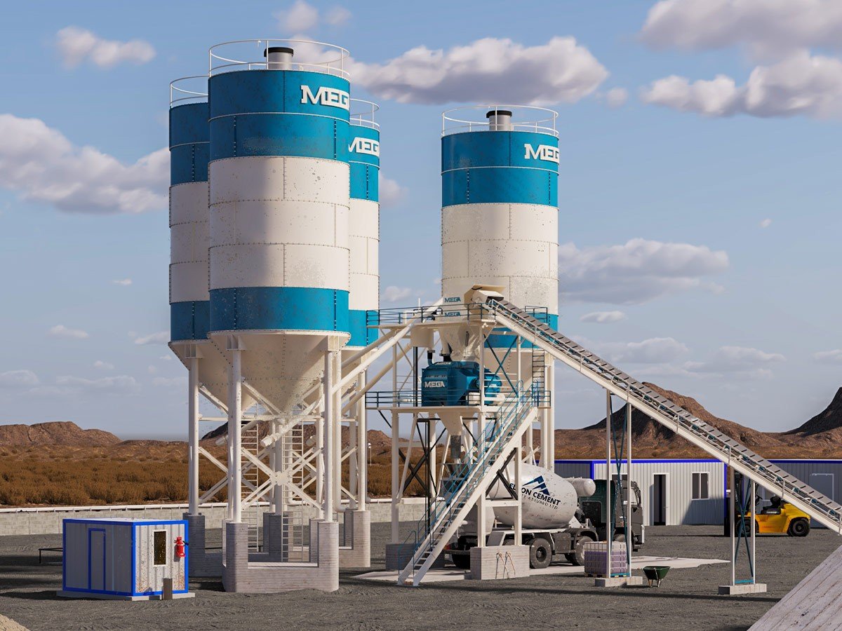 MEGA CENTRALE À BÉTON 200 m3 – MALAXEUR À BÉTON ‘TWINSHAFT’ – EXPÉDITION GRATUITE