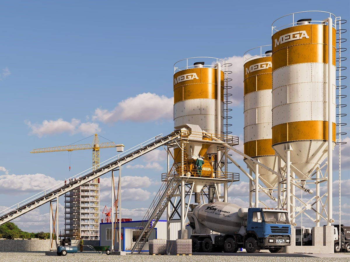MEGA CENTRALE À BÉTON 150 m3 – MALAXEUR À BÉTON ‘TWINSHAFT’ – EXPÉDITION GRATUITE