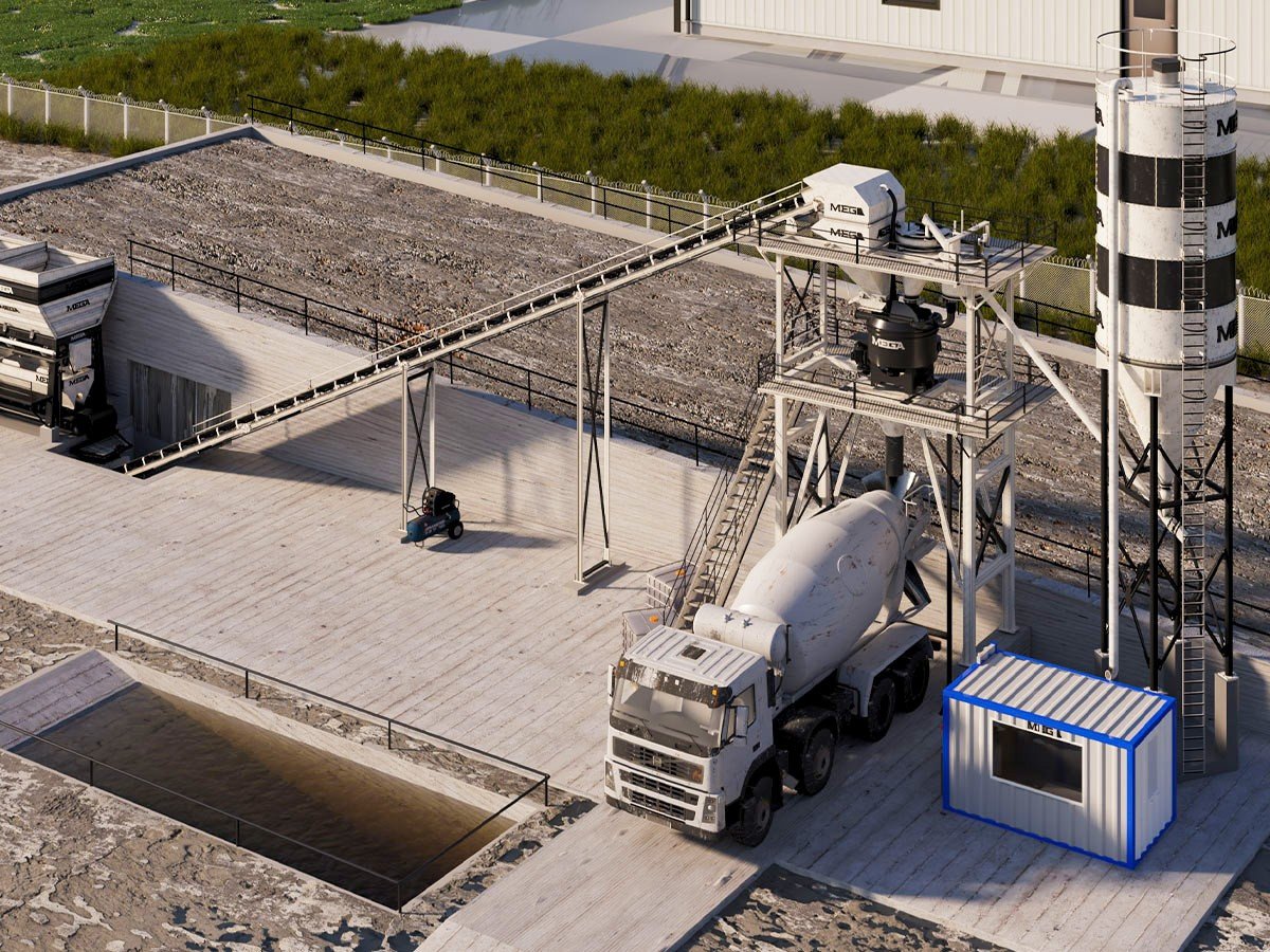 MEGA CENTRALE À BÉTON 30 m3 – MALAXEUR À BÉTON ‘PAN’ – EXPÉDITION GRATUITE