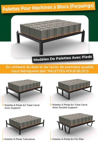 PALETTES EN BOİS POUR MACHİNE DE BLOCS (PARPAİNGS)