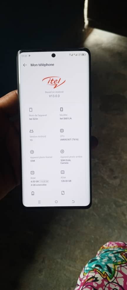 Itel s23 plus 128 gb + 8ram