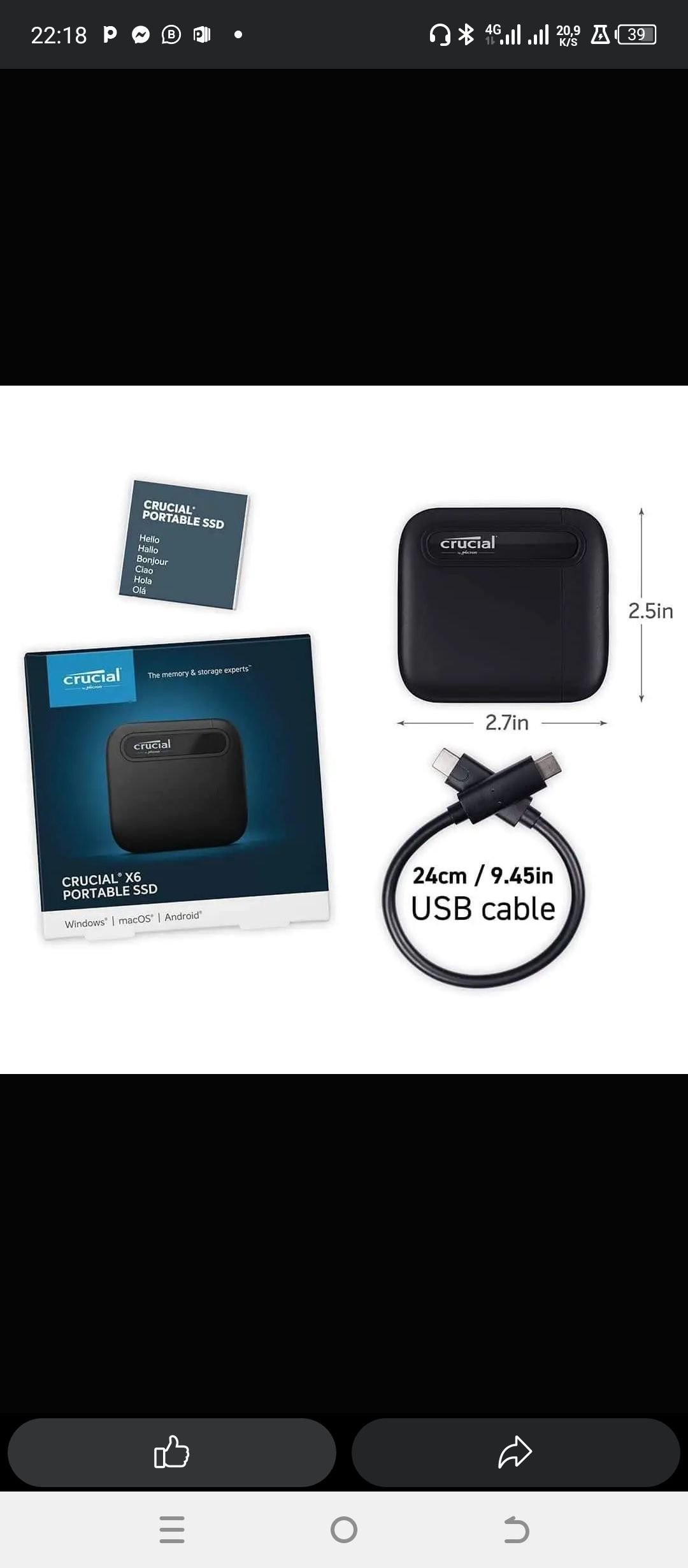 Disque dur SSD external 2 terra