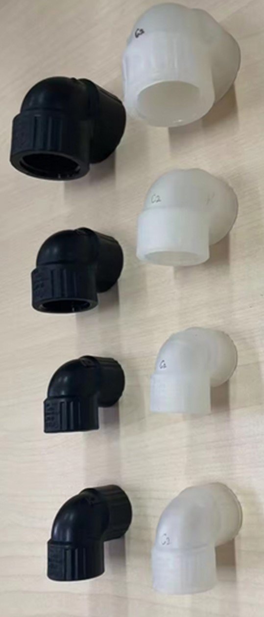 Fabrication de raccords en PVC, fabrication de plastique.